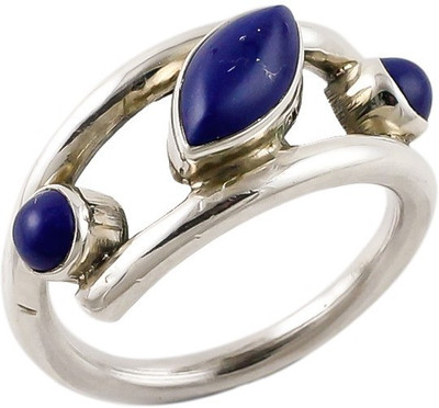 Jhumka Creations Silver Lapis Lazuli Ring