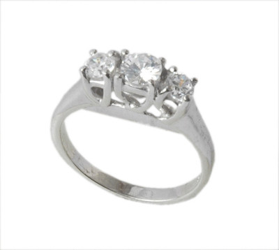Silvera Silver Cubic Zirconia Rhodium Plated Ring Silvera Silver Cubic Zirconia Rhodium Plated Ring