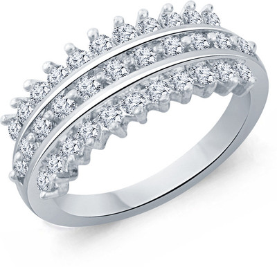 50% OFF on Navvya Sterling Silver Rhodium Plated Ring