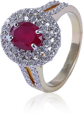 6% OFF on Jisha Gold Diamond, Ruby 14 K Ring