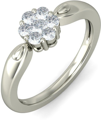 33% OFF on Amogh Jewels Sterling Silver Diamond 14K White Gold Plated Ring