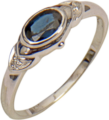 15% OFF on Rakam Gold Sapphire, Diamond 14K White Gold Plated 14 K Ring