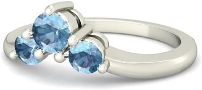 BlueStone The Divinity White Gold Aquamarine 14K White Gold Plated 14 K Ring