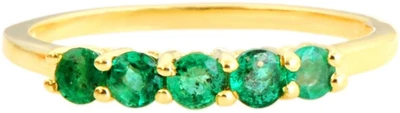 9% OFF on Djoyer Gold Emerald 10 K Ring