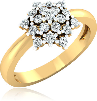 31% OFF on Forevercarat Chunky Silver Diamond 14K Yellow Gold Plated Ring