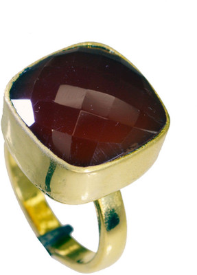 25% OFF on Riyo Good Looking Red Onyx Copper Onyx 18K Yellow Gold Plated Ring