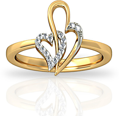 15% OFF on JacknJewel Heartbeat Diamond Gold 18K Yellow Gold Plated 18 K Ring
