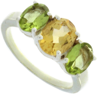 55% OFF on 925 Silver Silver Peridot, Citrine Sterling Silver Plated Ring