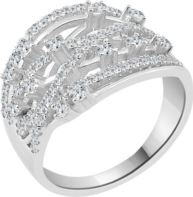 40% OFF on Silver On Ice Clubclass Silver Cubic Zirconia Rhodium Plated Ring