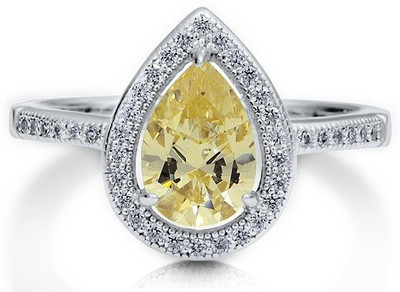 61% OFF on Rm Jewellers 92.5 Pure Cluster Silver Topaz, Cubic Zirconia K Ring