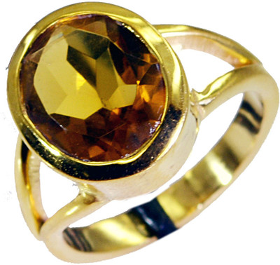 25% OFF on Riyo Stunning Citrine Cz Copper Cubic Zirconia 18K Yellow Gold Plated Ring