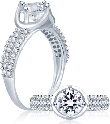 72% OFF on Sukkhi Attractive Alloy Cubic Zirconia Rhodium Plated Ring