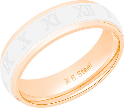 30% OFF on Peora Steel Rose Gold Roman Numerals Men's Ring Stainless Steel Ring