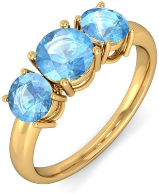 BlueStone The Regal Trinity Gold Topaz 18K Yellow Gold Plated 18 K Ring