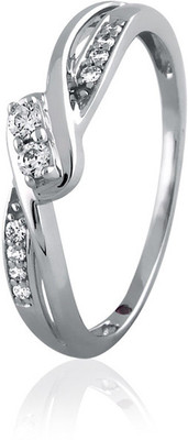 29% OFF on Velvetcase Glitter Diamond Accent Ring White Gold 18K White Gold Plated 18 K Ring