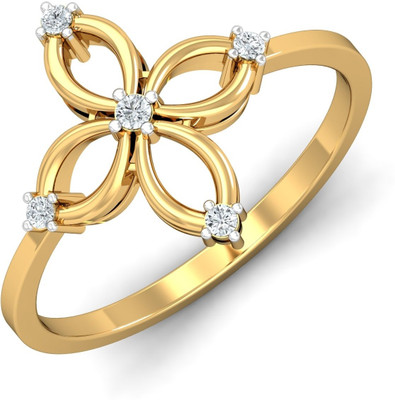 KuberBox Todo Gold Diamond 14K Yellow Gold Plated 14 K Ring