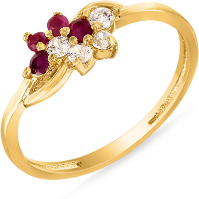 14% OFF on Mahi Luxe Brass, Alloy Cubic Zirconia, Ruby Ring