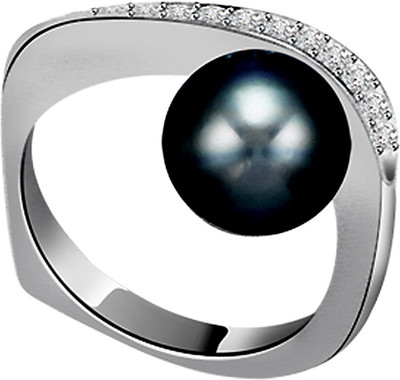 Surat Diamond White Gold Diamond, Pearl 14 K Ring