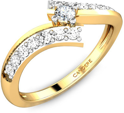 14% OFF on Candere Solitaire Accent Diamond Yellow Gold Rhodium Plated 14 K Ring 14% OFF on Candere Solitaire Accent Diamond Yellow Gold Rhodium Plated 14 K Ring
