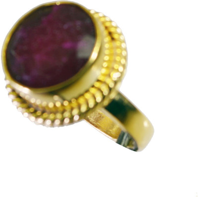 52% OFF on Riyo Enthralling Indi Ruby Copper Agate 18K Yellow Gold Plated Ring