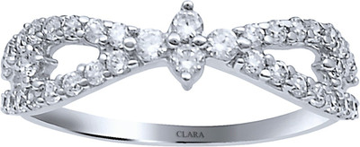 67% OFF on Clara The Erna Sterling Silver Swarovski Crystal Rhodium Plated Ring