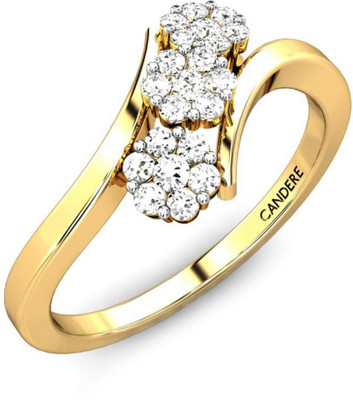 30% OFF on Candere Clover Yellow Gold Diamond 14 K Ring