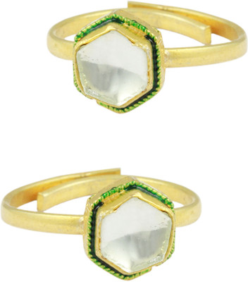 21% OFF on The Art Jewellery Brass 18K Yellow Gold Plated Toe Ring Set