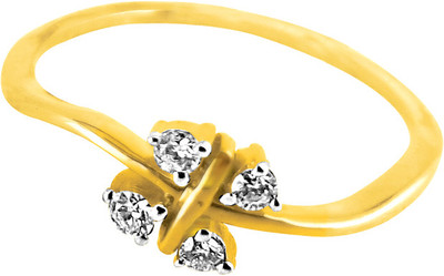 12% OFF on Jpearls Yellow Gold Diamond 18K Yellow Gold Plated 18 K Ring 12% OFF on Jpearls Yellow Gold Diamond 18K Yellow Gold Plated 18 K Ring