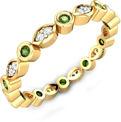 14% OFF on Candere Angarika Tourmoline Yellow Gold Tourmaline Rhodium Plated 18 K Ring