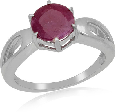 33% OFF on RosesNRibbons Classic Affair Sterling Silver Ruby Rhodium Plated Ring