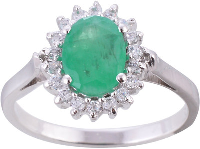 70% OFF on Gemstone Pioneer Silver Emerald Ring