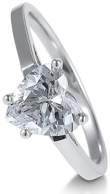 66% OFF on Rm Jewellers 92.5 Pure Heart Silver Cubic Zirconia Ring