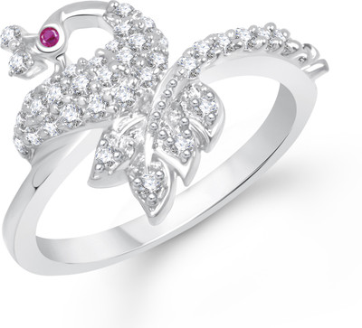 78% OFF on VK Jewels Gorgeous Mayur Alloy Cubic Zirconia Rhodium Plated Ring