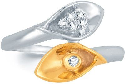 Jashn Yellow Gold Diamond Rhodium Plated Ring