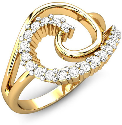 29% OFF on Candere The Leydig Yellow Gold Rhodium Plated 14 K Ring