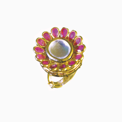 9% OFF on Bejeweled Brass Ring
