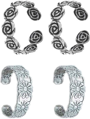 62% OFF on YouBella 925 Sterling Silver Toe Ring Set