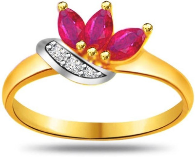 30% OFF on Surat Diamond Diamond & Marquise Ruby Ring SDR962 Yellow Gold Diamond, Ruby 18 K Ring