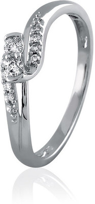 10% OFF on Velvetcase Duo Diamond Accent Promise Ring White Gold 18K White Gold Plated 18 K Ring