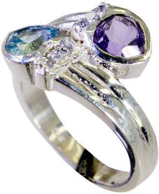 23% OFF on Riyo Comely Multi Gemstone Sterling Silver Cubic Zirconia Ring