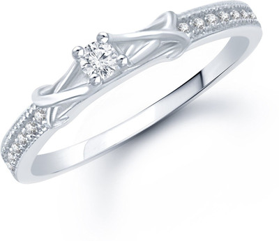 33% OFF on Amogh Jewels Queen Sterling Silver Diamond 14K White Gold Plated Ring