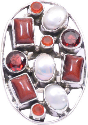 Rubera White Pearl and Amber stone Silver Pearl, Amber Ring Rubera White Pearl and Amber stone Silver Pearl, Amber Ring