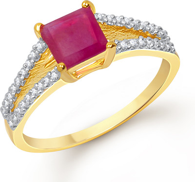 70% OFF on VK Jewels Squre Ruby Alloy Cubic Zirconia 18K Yellow Gold Plated Ring