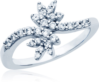 50% OFF on Navvya Sterling Silver Cubic Zirconia Rhodium Plated Ring