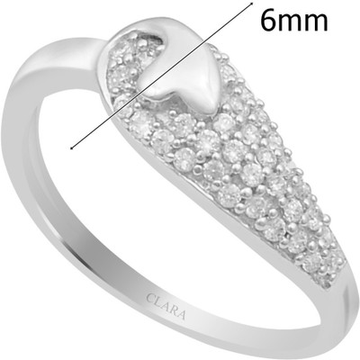67% OFF on Clara The Edda Sterling Silver Swarovski Crystal Rhodium Plated Ring