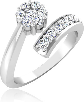 31% OFF on Forevercarat Floral Twist Silver Diamond Sterling Silver Plated Ring