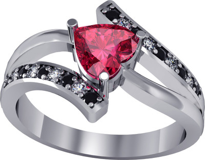 81% OFF on Suvam Jewels Sterling Silver Zircon Rhodium Plated Ring