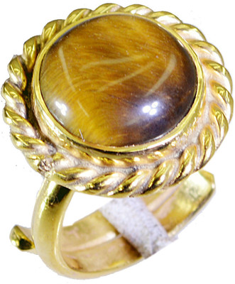 24% OFF on Riyo Provocative Tiger Eye Copper Onyx 18K Yellow Gold Plated Ring