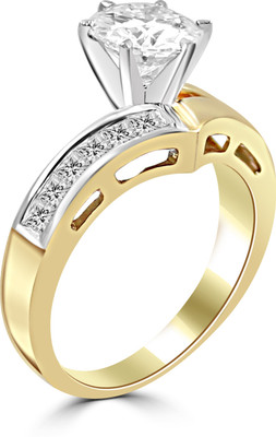 Fiona Moissanite Heart ring Gold Moissanite 18K Yellow Gold Plated 18 K Ring