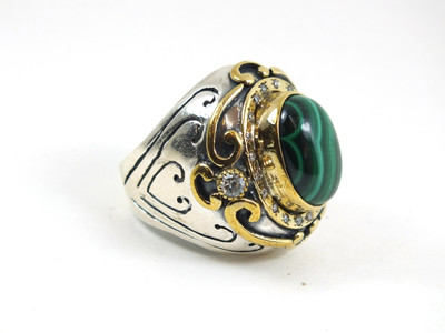 20% OFF on Aina Cocktail Silver Malachite Ring